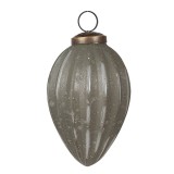 Cumpara ieftin Set 6 globuri brad Craciun sticla gri 7x11 cm