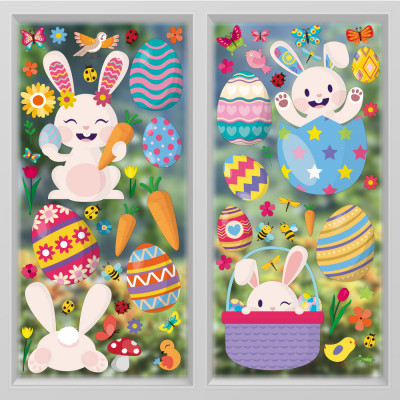Sticker PVC - Happy Bunnies Easter Windows Clings foto