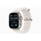 Curea smartwatch,THD, modelul Ocean, compatibila cu Apple Watch Ultra2 49 mm, Apple Watch 45 mm seria 9, Apple Watch SE 44 mm, marime universala, alba
