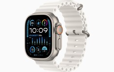 Curea smartwatch,THD, modelul Ocean, compatibila cu Apple Watch Ultra2 49 mm, Apple Watch 45 mm seria 9, Apple Watch SE 44 mm, marime universala, alba
