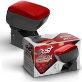 Cumpara ieftin Cotiera Auto Universala Dust, Piele, Glisanta, Negru/Rosu, Rabatabila, Ajustabila, Accesorii Auto, Depozitare, Compatibila Majoritate Auto
