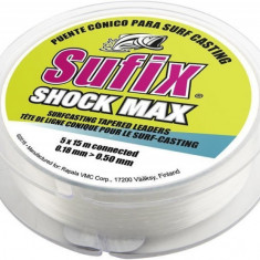 Fir inaintas Conic Sufix Shock Max Tapered Line, transparent, 5x15m (Diametru fir: 0.18 mm)