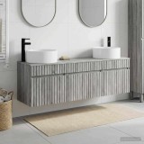 Cumpara ieftin Set dulap baie 3 buc. Sonoma gri 157 x 44,5 x 80 cm