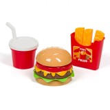 Set Jucării Alimente, Burger, Multicolor, 3 Bucăți, Plastic, Oem