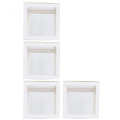 Set 4 cutii pentru baloane, flippy, model simplu, tematica aniversare, cuburi decorative din plastic, accesorii pentru petrecere, 30 x30 cm, transpare