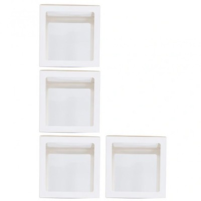 Set 4 cutii pentru baloane, flippy, model simplu, tematica aniversare, cuburi decorative din plastic, accesorii pentru petrecere, 30 x30 cm, transpare foto