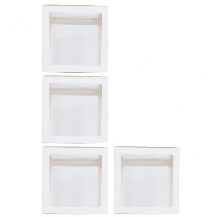 Set 4 cutii pentru baloane, flippy, model simplu, tematica aniversare, cuburi decorative din plastic, accesorii pentru petrecere, 30 x30 cm, transpare