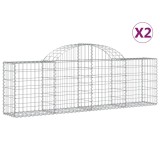 Cumpara ieftin Cosuri gabion arcuite 2 buc, 200x30x60/80 cm, fier galvanizat