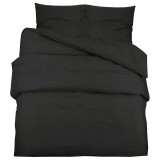 Cumpara ieftin Set cu husa de pilota, negru, 200x200 cm, microfibra