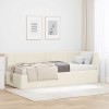 VidaXL Cadru de pat colțar cu saltea Crem 80 x 200 cm Catifea 3393845