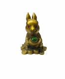 Statueta Feng Shui Iepure cu Pepita Jad, 6cm, Model Q36, Rasina, Decoratiune Casa