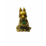 Statueta Feng Shui Iepure cu pepita si jad 6 cm, model Q36