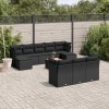Gossi set canapele de gradina cu perne, 11 piese, negru, poliratan