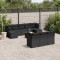 Gossi set canapele de gradina cu perne, 11 piese, negru, poliratan