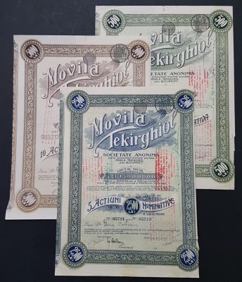 Lot 3 actiuni interbelice MOVILA TECHIRGHIOL , titlu , actiune foto
