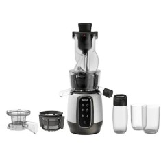 Storcator de fructe si legume cu melc Tefal Ultra Juice ZC605D38, 200 W, Recipient suc 0.8 l, afisaj digital, functie preparare inghetata, gri/alb