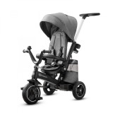 Tricicleta Kinderkraft Easytwist Platinum Grey, Roti PU, Scaun Rotativ 360&deg;, Copertina, Cosulet, 9 luni+