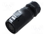 Conector circular mufă mamă 5 pini 5A 250V IP67 drept LUTRONIC