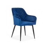 Scaun living BUC 258, forma conica, catifea, picioare metalice, 110 kg