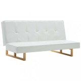 Canapea extensibila, piele ecologica, alb