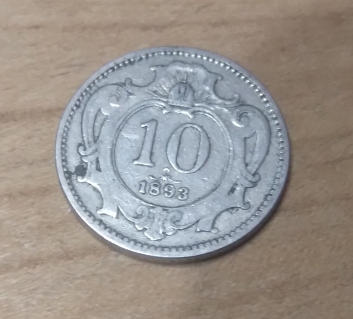 AUT AustroUngaria 10 heller 1893