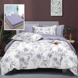 Lenjerie pat dublu,bumbac satinat,6 piese,cearceaf normal 230x250cm, cearceaf pilota 200x230cm, 2 fete de perna 50x70, 2 fete de perna 70x70-LEC20