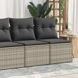 Gossi set canapea de gradina cu perne, 4 piese, gri deschis poliratan