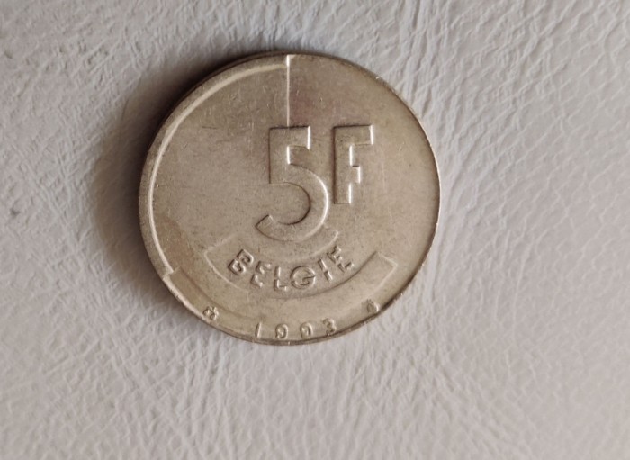 Belgia - 5 franci / francs (1993) Regele Baudouin I - monedă s406