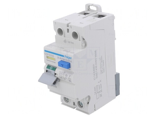 &Icirc;ntrerupător diferențial 25A 30mA 1P+N 240V