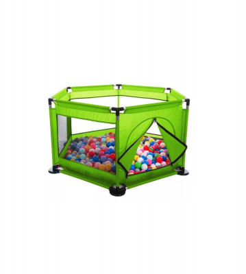 Tarc de joaca metalic pentru copii, 128 x 113 x 65 cm, verde foto