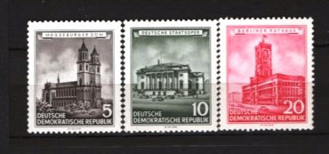 GERMANIA (DDR) 1955 &amp;ndash; ARHITECTURA. CASTELE. TIMBRE NESTAMPILATE, F128 foto