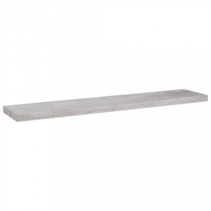 Raft de perete suspendat, gri beton, 120x23,5x3,8 cm, MDF