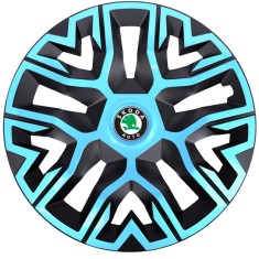 Set 4 Capace Roti 16 inchi (R16), Best Azur-Negru, Compatibile Cu Skoda