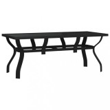 Cumpara ieftin Masa de gradina, negru, 180x80x70 cm, otel si sticla