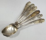 Sase lingurite Art Nouveau, WMF, Germania, cca. 1906