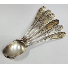 Sase lingurite Art Nouveau, WMF, Germania, cca. 1906