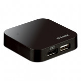 Hub USB D-Link DUB-H4 , 4x USB 2.0 , Alimentare , Negru