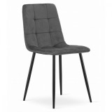 Scaun bucatarie/living, Artool, Kara, catifea, metal, gri si negru, 44.5x50.5x87 cm, Leobert