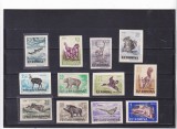 ROMANIA 1956 LP 404 a VANATOAREA SERIE NEDANTELATA MNH, Fauna, Nestampilat