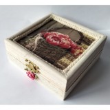 Cutiuta din lemn, cu lavanda 11x11x4,5 cm - model 10