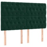 Cumpara ieftin Tablie de pat verde inchis 144x7x118/128 cm catifea