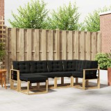 vidaXL Set de canapele de exterior cu pernă 6 pcs Alb și negru 3389650