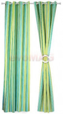 Set doua draperii Heinner HR-DR140-GRN01, 140 x 270 cm, Bumbac, model Dungi Verzi (Verde/Albastru) foto