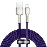 CABLU alimentare si date Baseus Cafule Metal, Fast Charging Data Cable pt. smartphone, USB la Lightning Iphone 2.4A, braided, 2m, violet &quot;CALJK-B05&quot; (