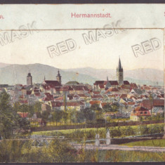 3861 - SIBIU, Panorama, Leporello - old postcard + 10 mini photocards - unused