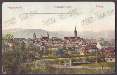 3861 - SIBIU, Panorama, Leporello - old postcard + 10 mini photocards - unused foto