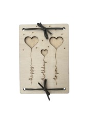 Felicitare din lemn gravata