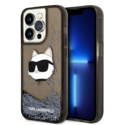 Husa pentru iPhone 14 Pro Max - Karl Lagerfeld Hardcase Glitter (KLHCP14XLNCHCK) - Choupette Head foto