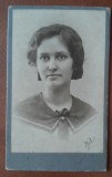 Fotografie tip CDV, tanara la 18 ani, 1913