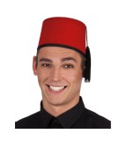 Palarie traditionala turceasca, toca din fetru, rosu
